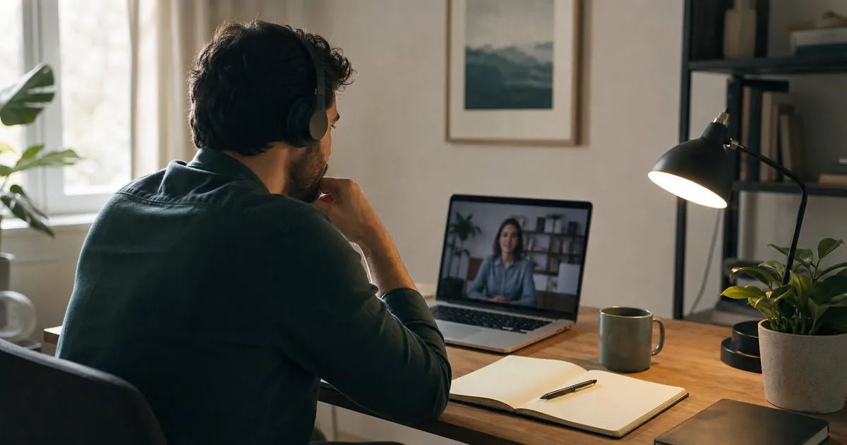 A young participant during an online consultation