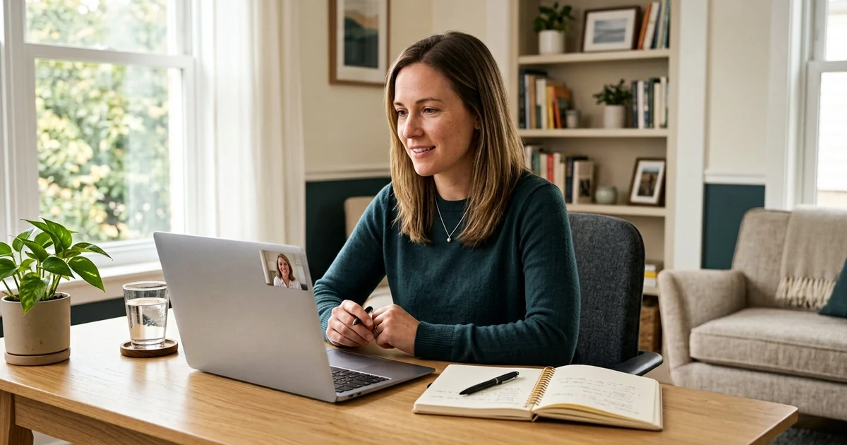 A young participant during an online consultation