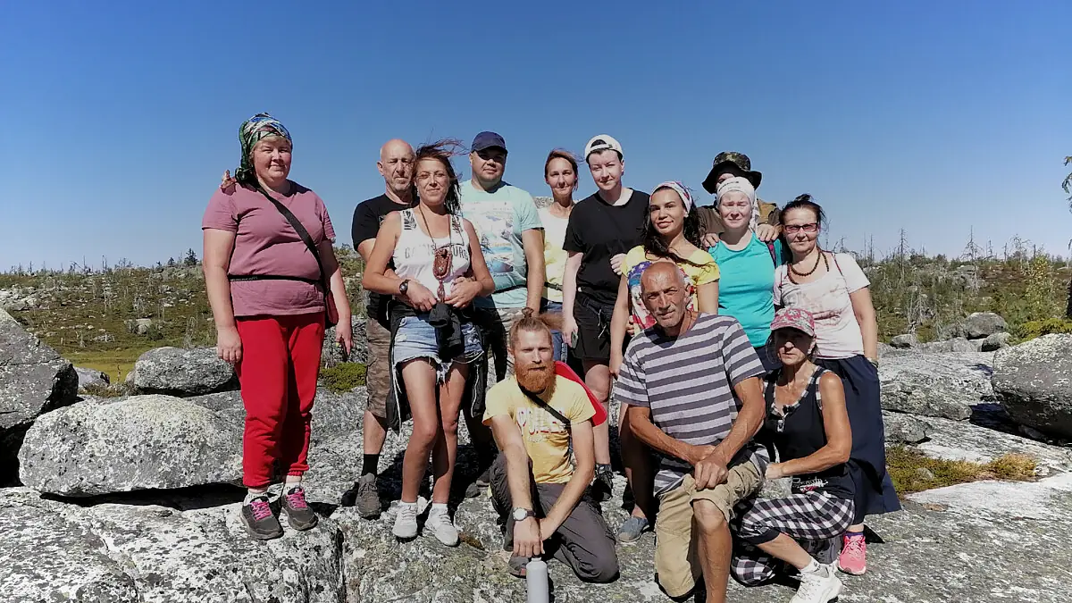 A group of Academy students on field practice in Karelia