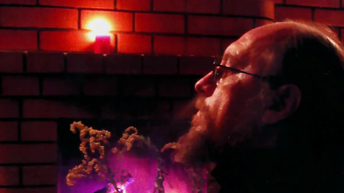 V. A. Petrov by the fireplace during an Academy class