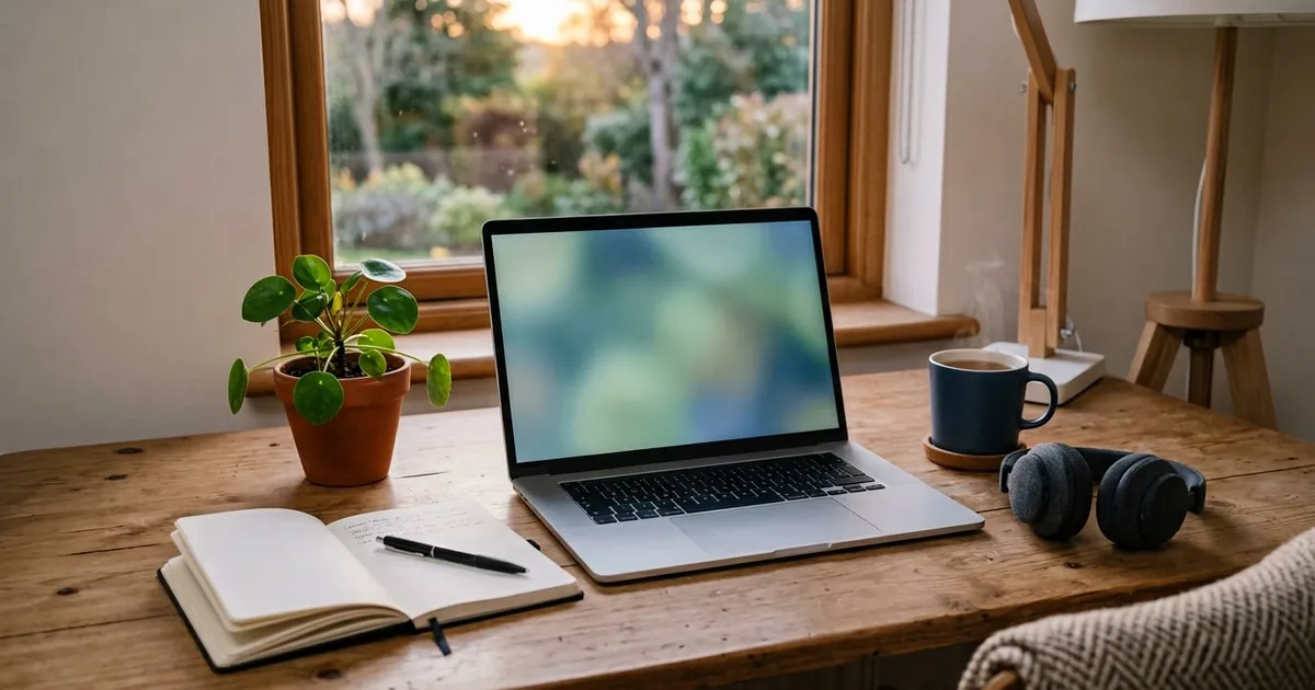 Illustration: a home setup for an online session